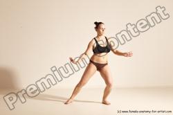 Underwear Martial art Woman White Moving poses Average long colored Dynamic poses Academic